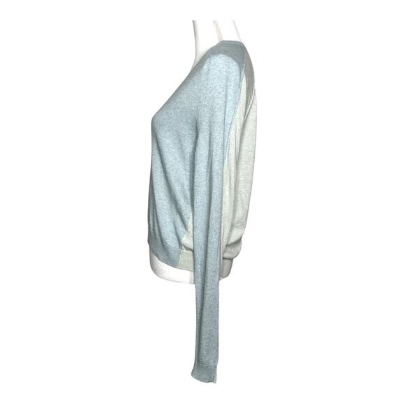 Zadig & Voltaire River Cotton Cashmere V Neck Sweater Color Block Blue XS - Picture 4 of 12
